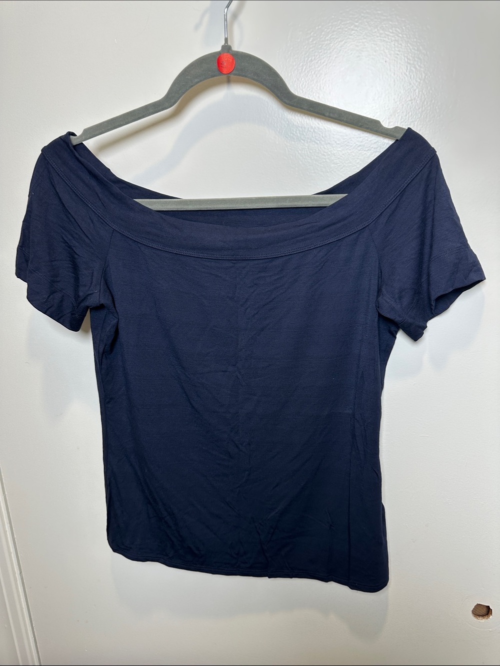 Rebecca Taylor Navy Off-Shoulder Crop Top (53)